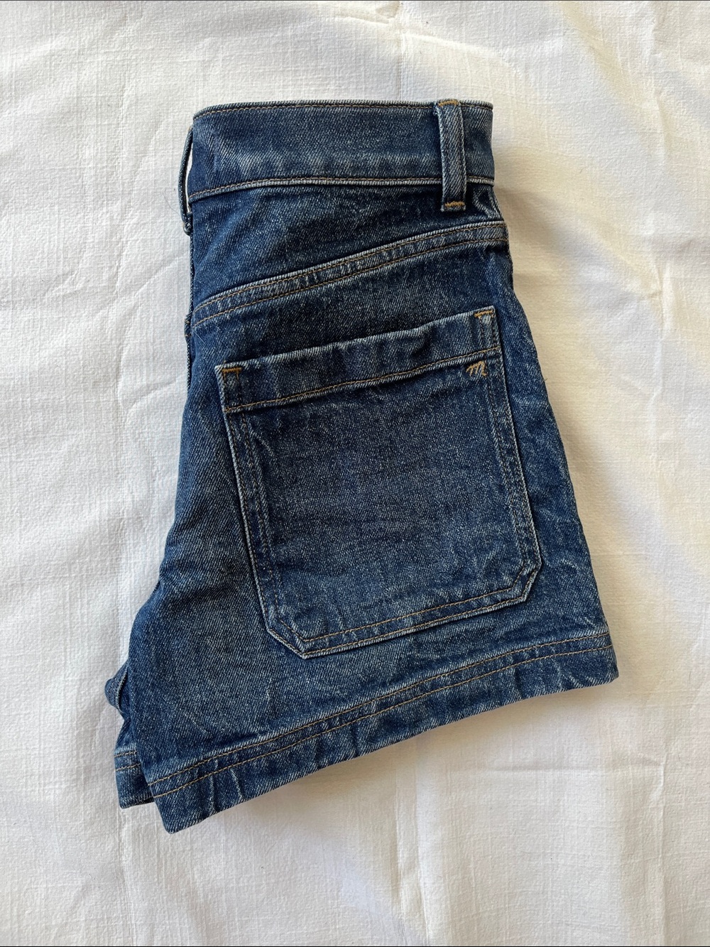 Madewell Dark Blue High-Rise Denim Shorts - Picture 7 of 8